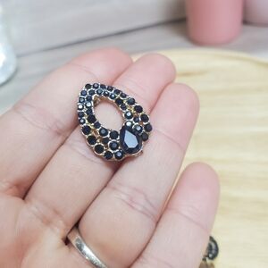 Sapphire Teardrop Austrian Crystal Earrings 925 Backs